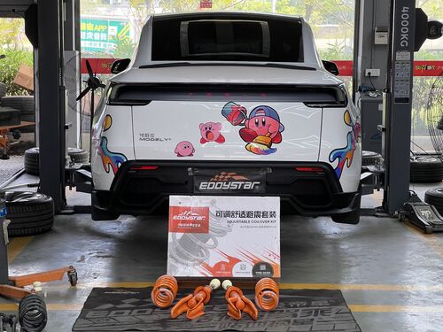 mais recente caso da empresa sobre 2025 Tesla Model Y Versão atualizada AWD Atualizado com EDDY Kit de absorção de choque de conforto ajustável
