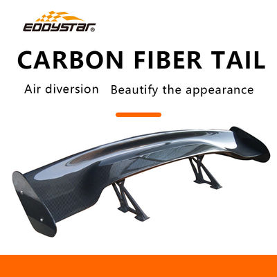 qualidade  3D-V Customizable Carbon Fiber Rear Spoiler High Tail Fin Matt Black Carbon Fiber Parts fábrica