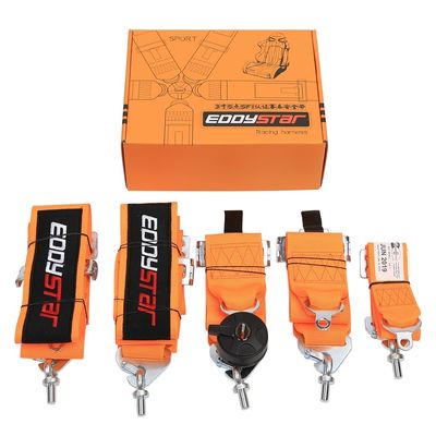 EDDYSTAR Nylon Drift Car Racing Cinturão de Segurança Cor de Laranja Cinturão de Segurança de 5 Pontos