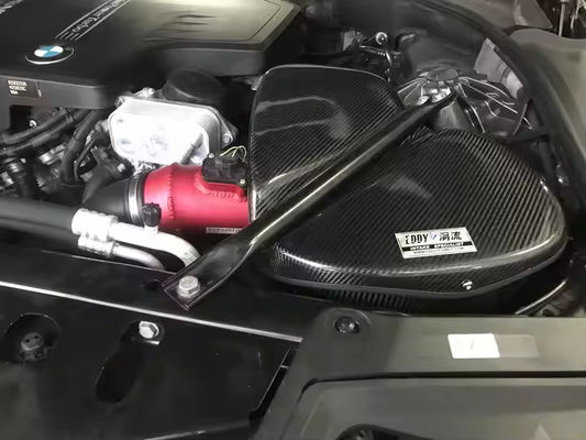 Reequipamento de entrada de ar de alto fluxo de fibra de carbono para BMW Série 5