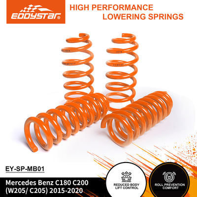 EDDYSTAR Precision-Engineered Lowering Spring Kit Set de 4 com 15% mais rígido traseiro e 20% mais rígido dianteiro para Mercedes Benz C180/C200 2015-2020