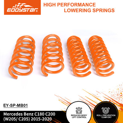 EDDYSTAR Precision-Engineered Lowering Spring Kit Set de 4 com 15% mais rígido traseiro e 20% mais rígido dianteiro para Mercedes Benz C180/C200 2015-2020